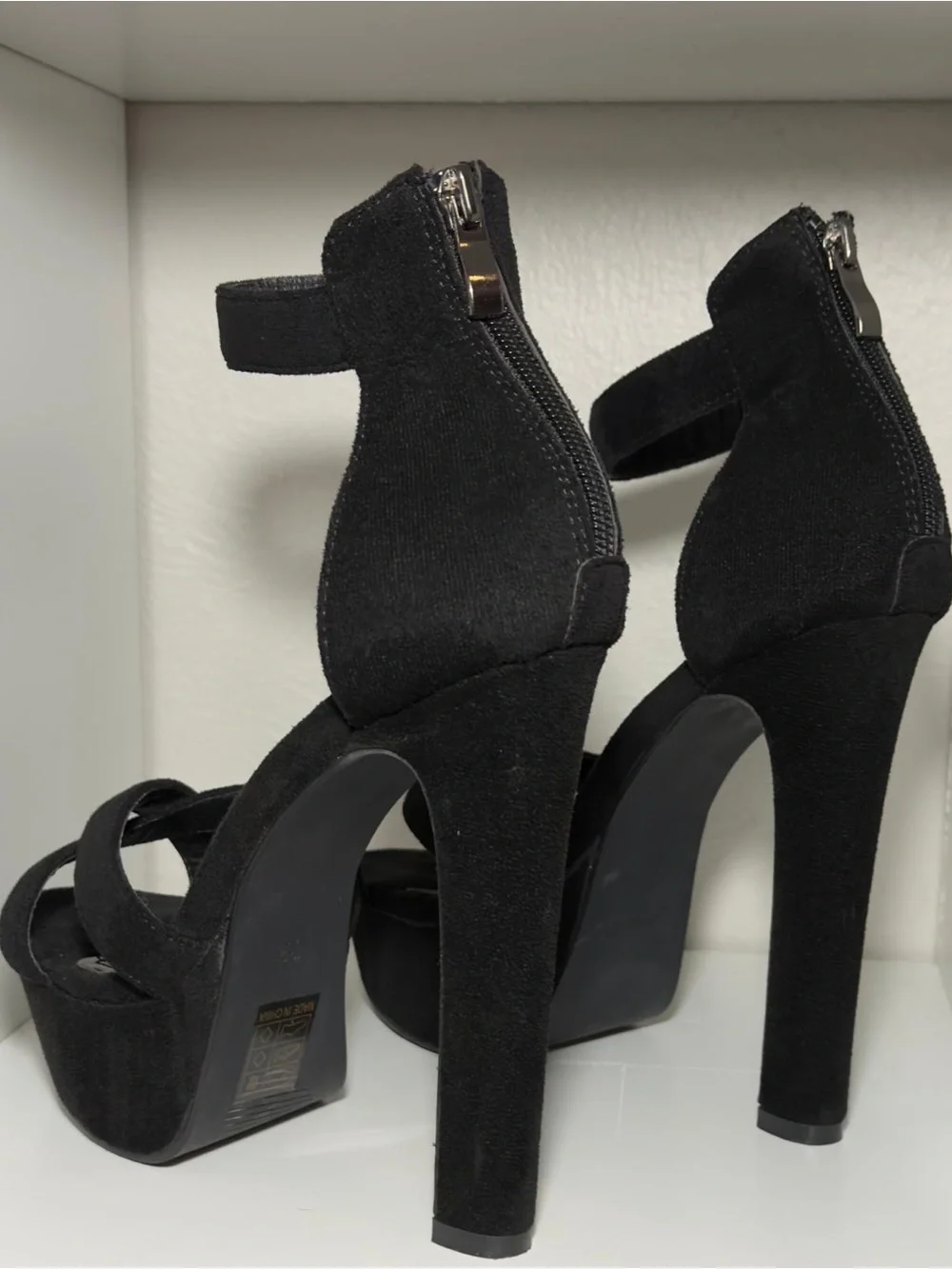 SHEIN Black/ Elegant High Platform Thick Heel Sandals for Women